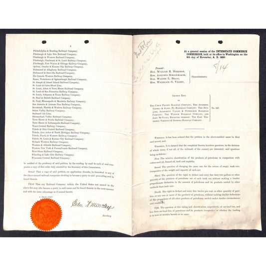 1898 George Rice vs. Union Pacific RY & Others Case re: Empty Tank Cars