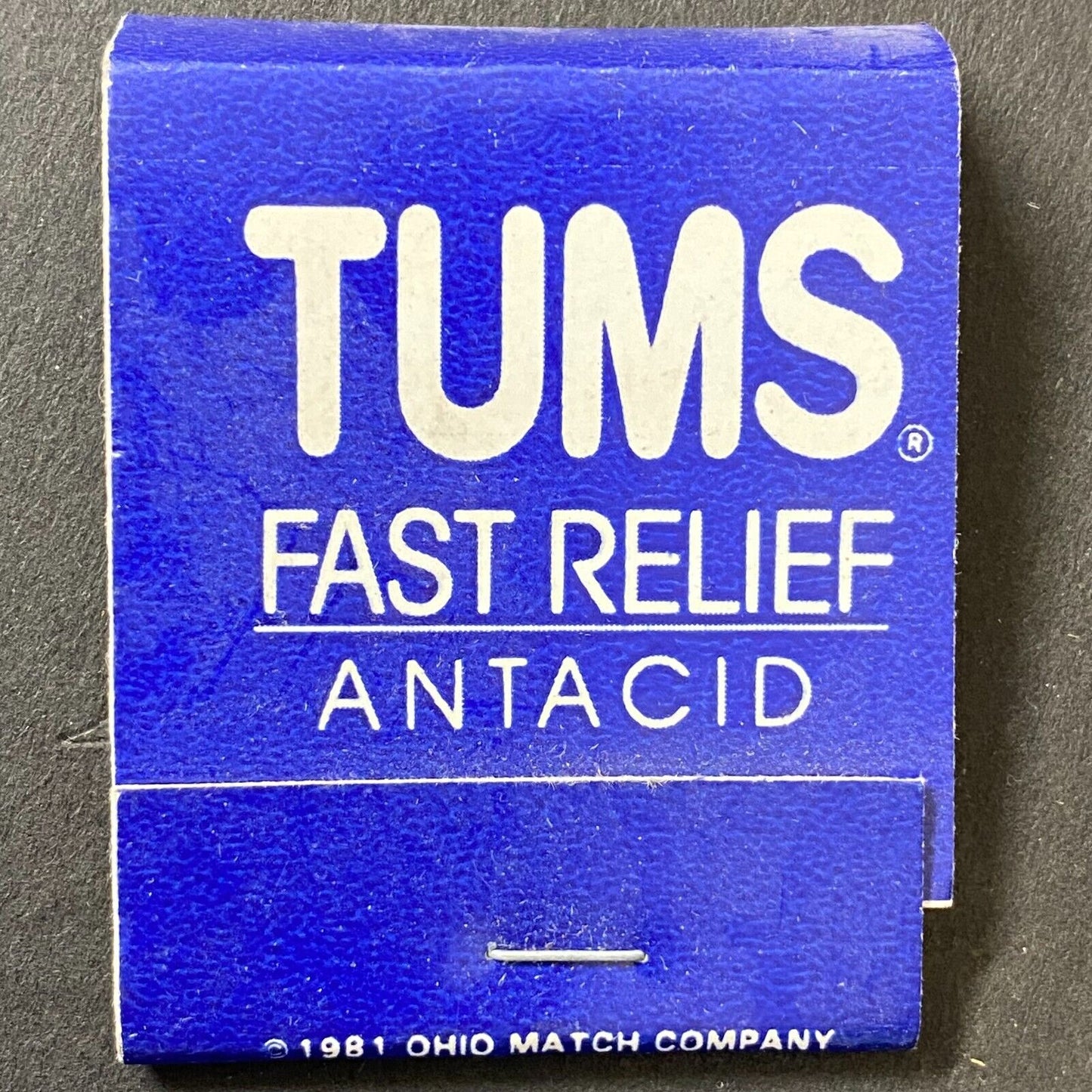 Tums Fast Relief Antacid Near Full (-1) Matchbook c1981