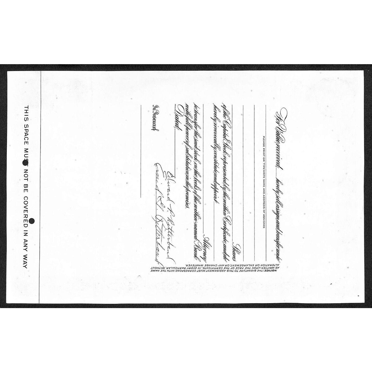 The Franklin National Bank * NY 1960 Stock Certificate Edward P. Ritterband