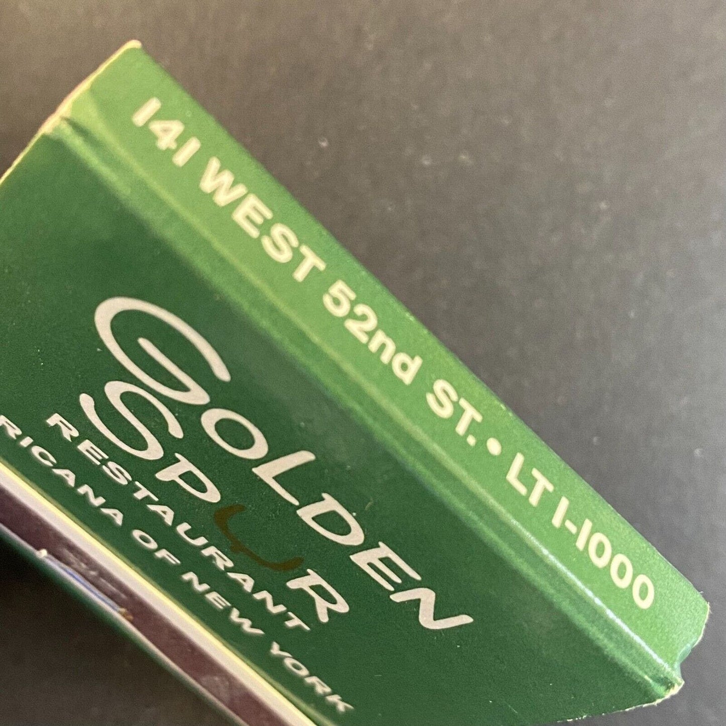 Golden Spur Restaurant Jockey Bar Lounge NYC c1960's-73 Full Matchbook VGC