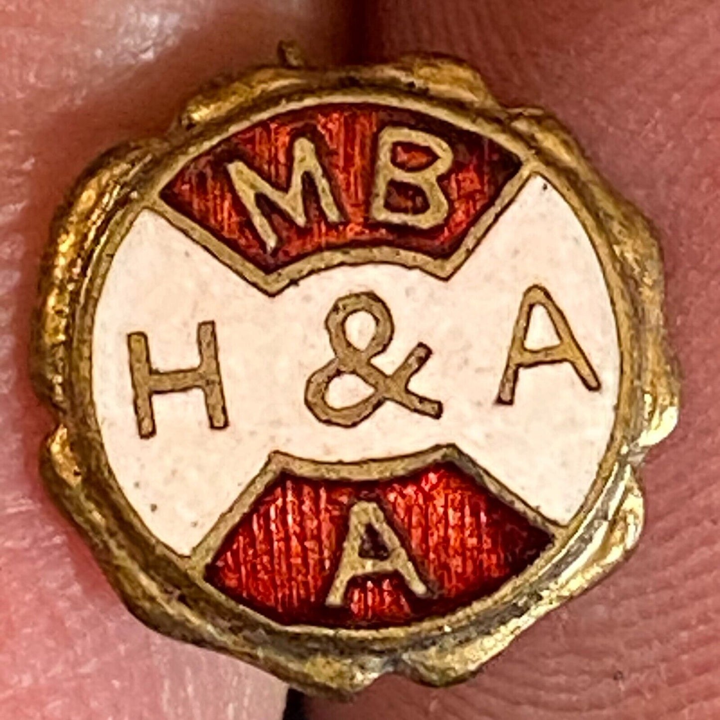 H&A MB A Union? Tiny Color Enameled Lapel Pin 11mm