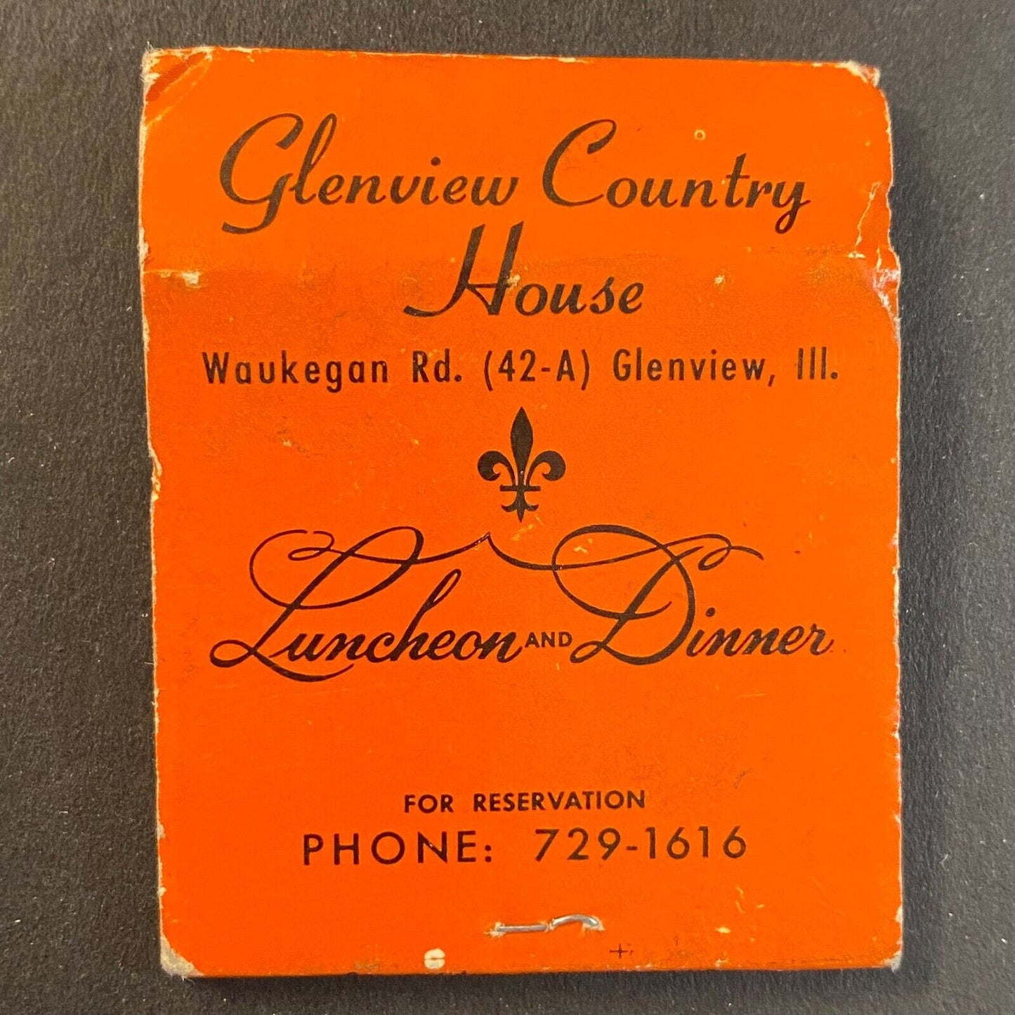 Glenview Country House Restaurant c1960's-73 Full Matchbook Scarce