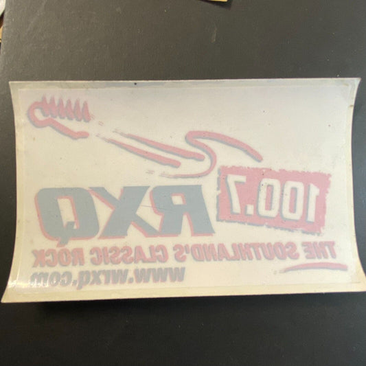 100.7 WRXQ RXQ Classic Chicago Rock Radio Sticker 2 3/8" x 5 1/2" c2004-2011