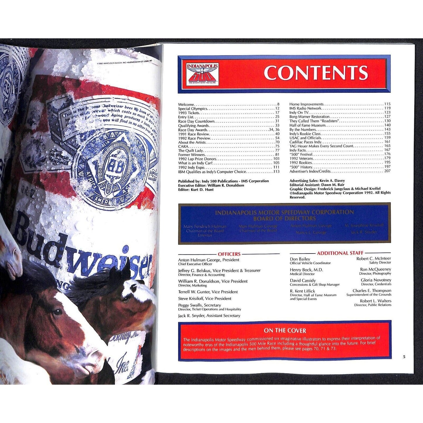 1992 Indianapolis 500 Program Racing VGC 207pp 1lb 2oz