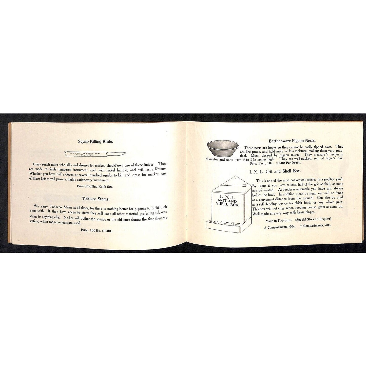 Hillhurst Farm, Orchard Park, NY "Pigeon Supplies" 16pp Catalogue VGC c1910