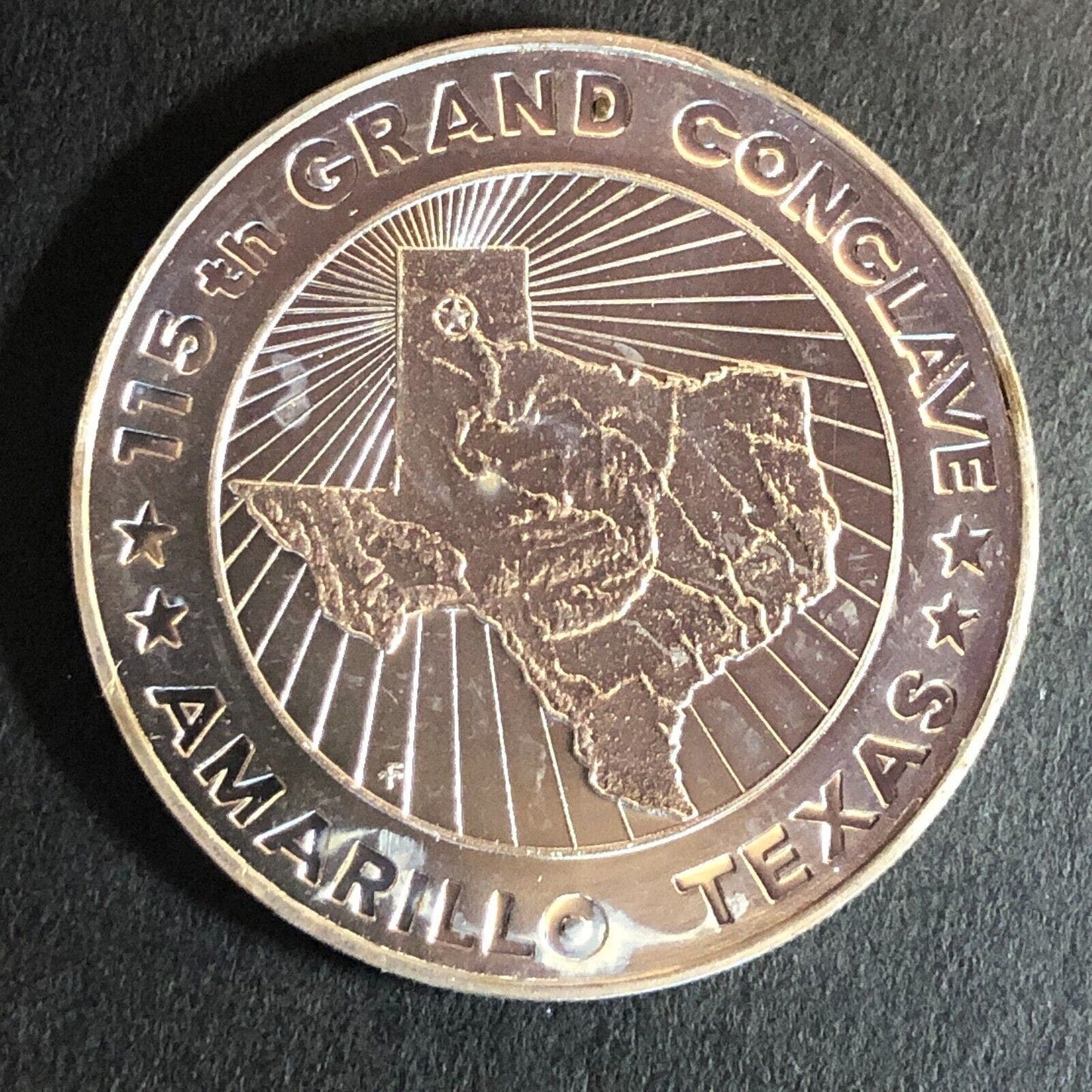 Knights Templar of Texas Amarillo 115th Grand Conclave Medallion WM 32mm 12g VGC