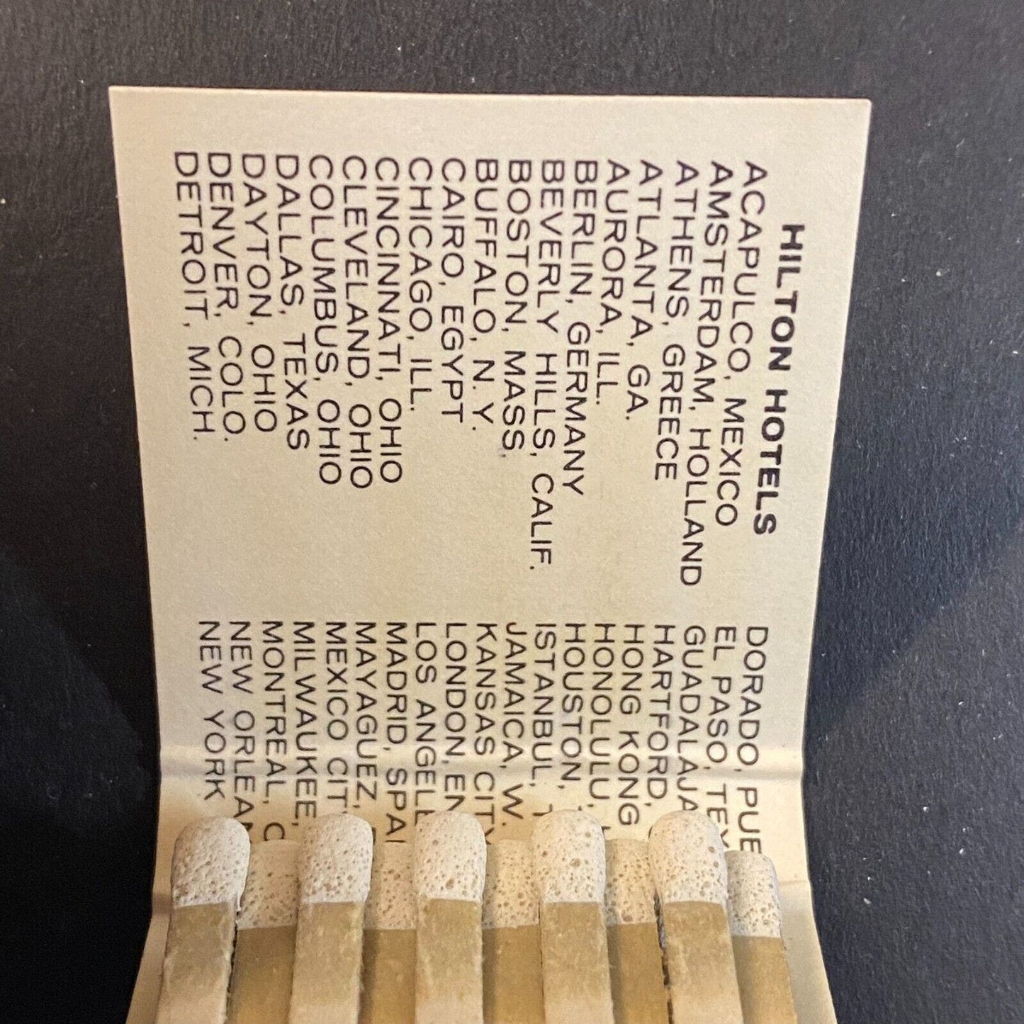 New York Hilton at Rockefeller Center c1974-80's Full Matchbook VGC