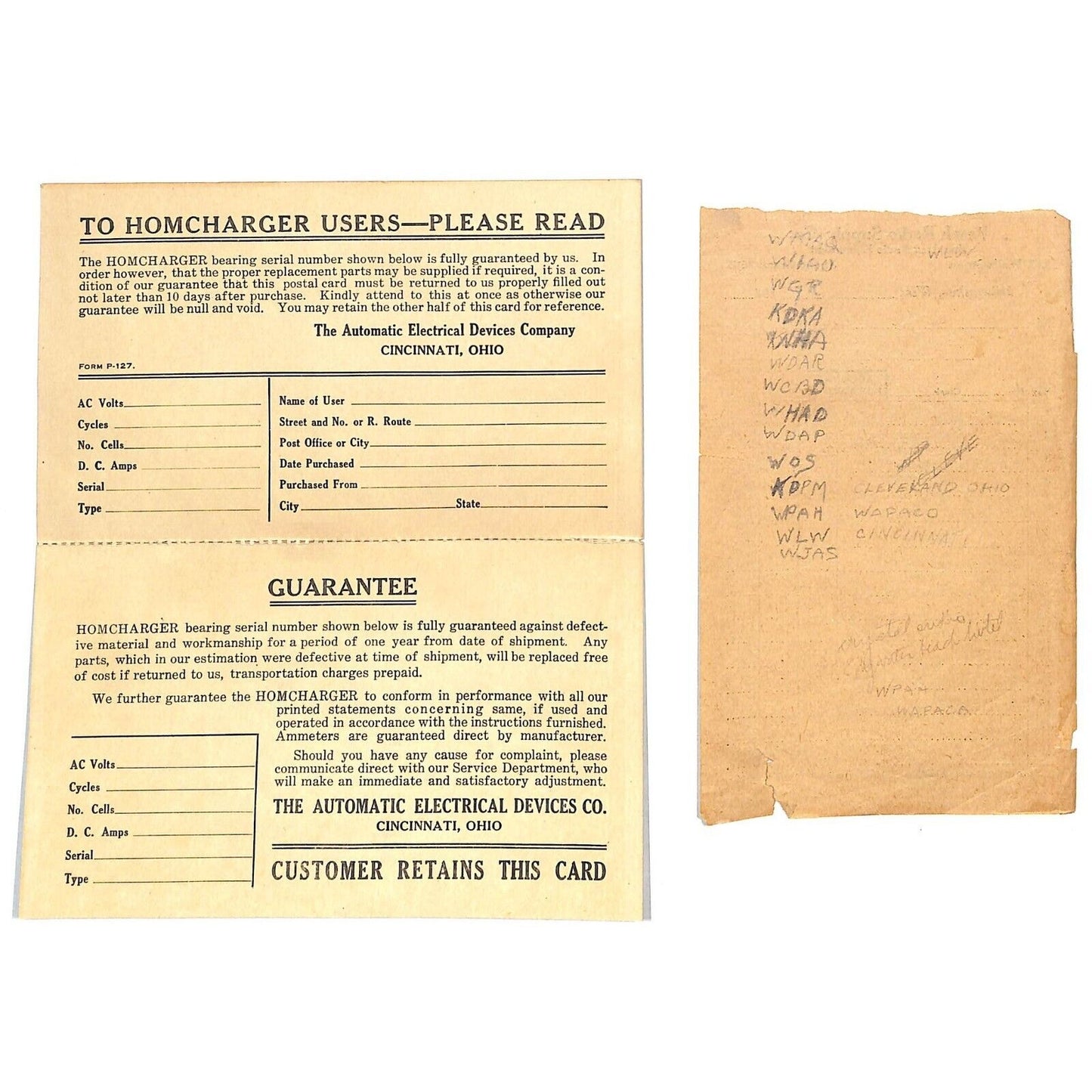 1921 Automatic Electrical Devices Co. Homcharger Instruction Booklet 27pp VGC