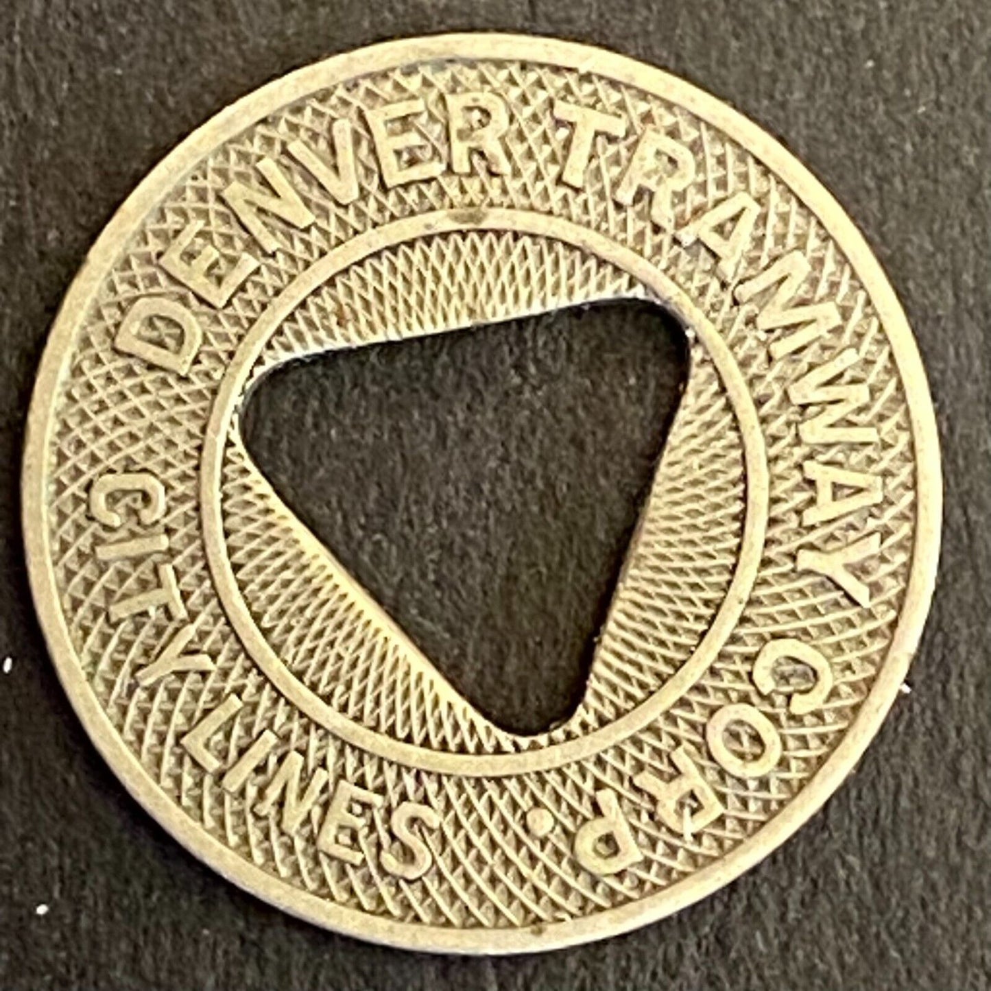 Denver Tramway Corp City Lines G/F One City Fare Transit Token 16mm (#10)