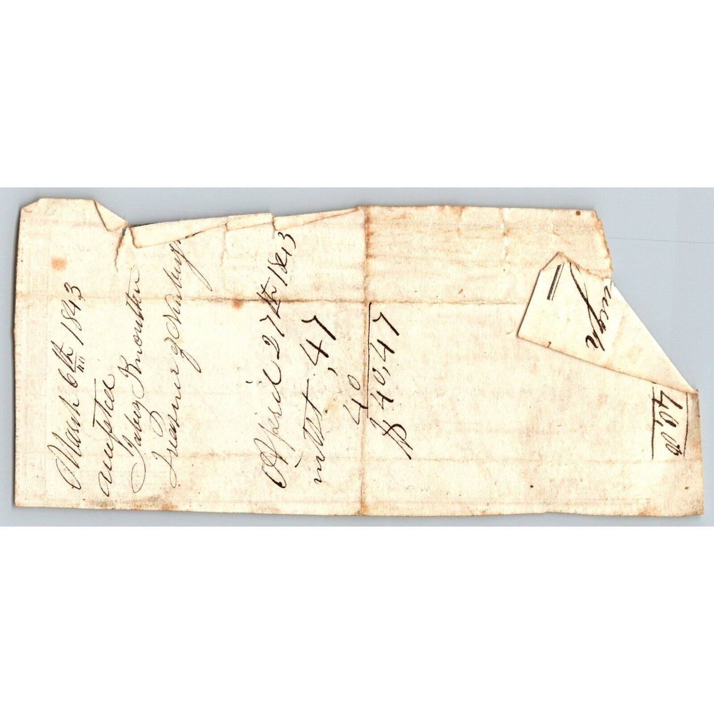1843 Jabez Knowlton* Newburgh, ME - Town Check / Draft to George Gould No. 35