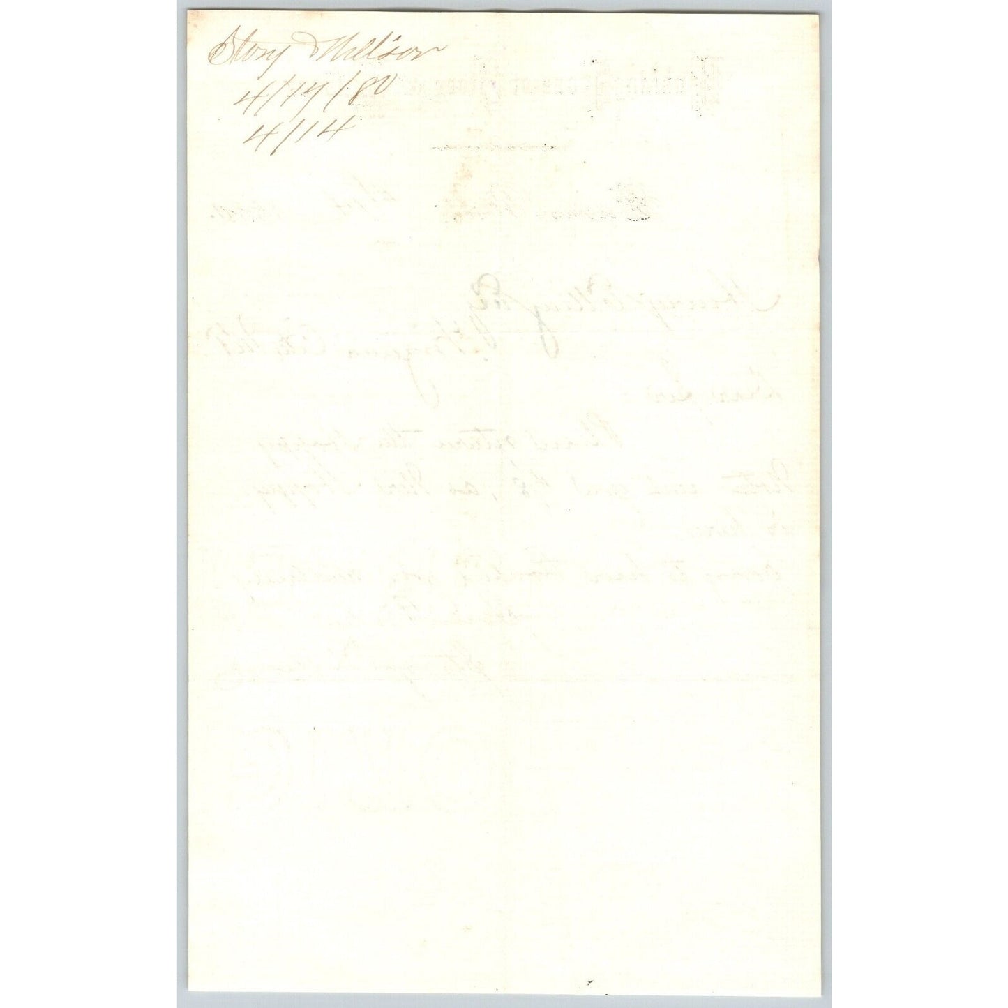 Banking House of Story & Nelson Bozeman, MT 4/14 1880 Letterhead Henry Elling*