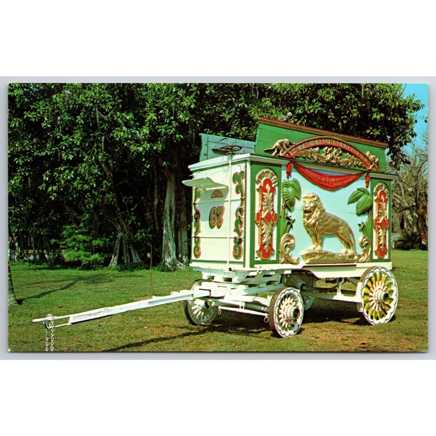 Bode Wagon Works Lion Tableau Circus Postcard VGC NP c1960's