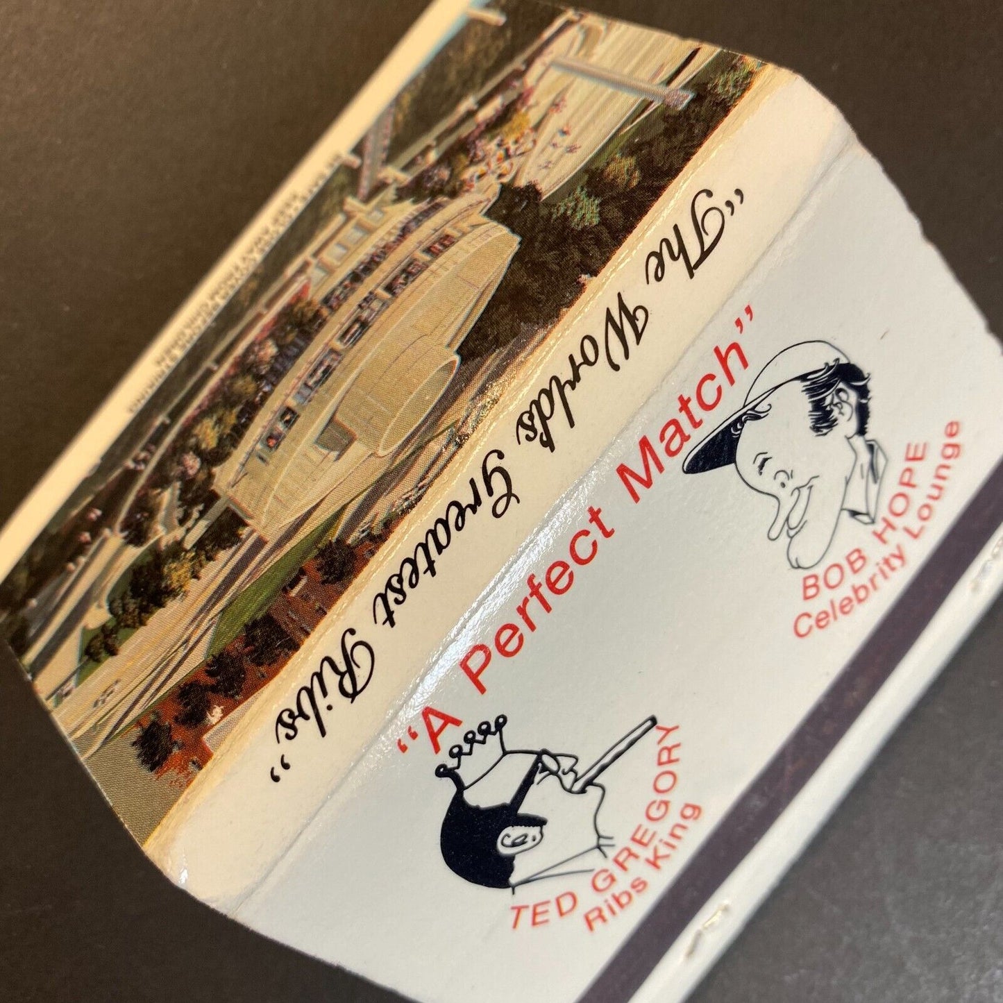 Montgomery Inn Olympic Boathouse Bob Hope Full Matchbook c1975-80's (#2)