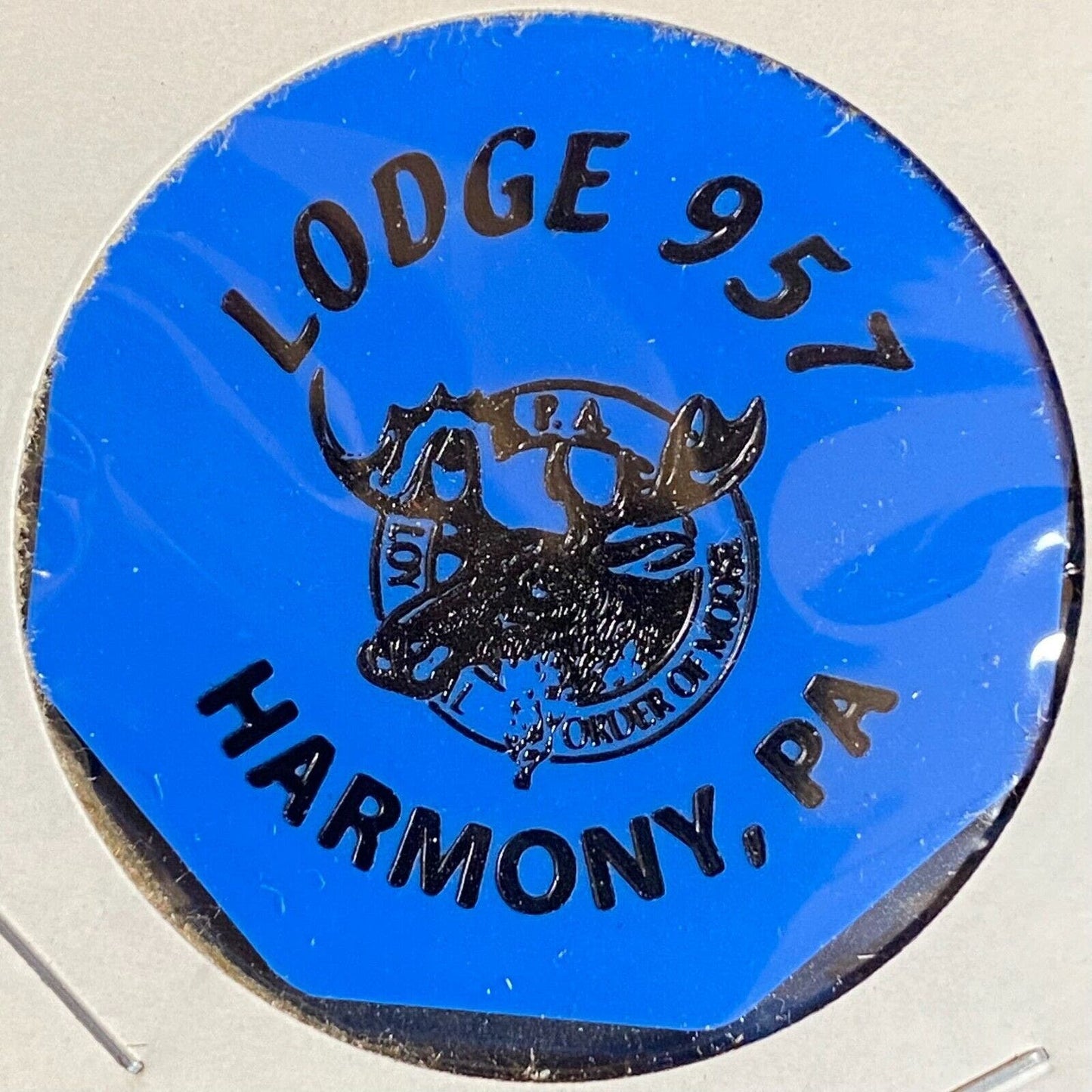 Harmony, PA Moose Lodge 957 c1970's-80's Plastic Mixed Drink w/ Glasses Token