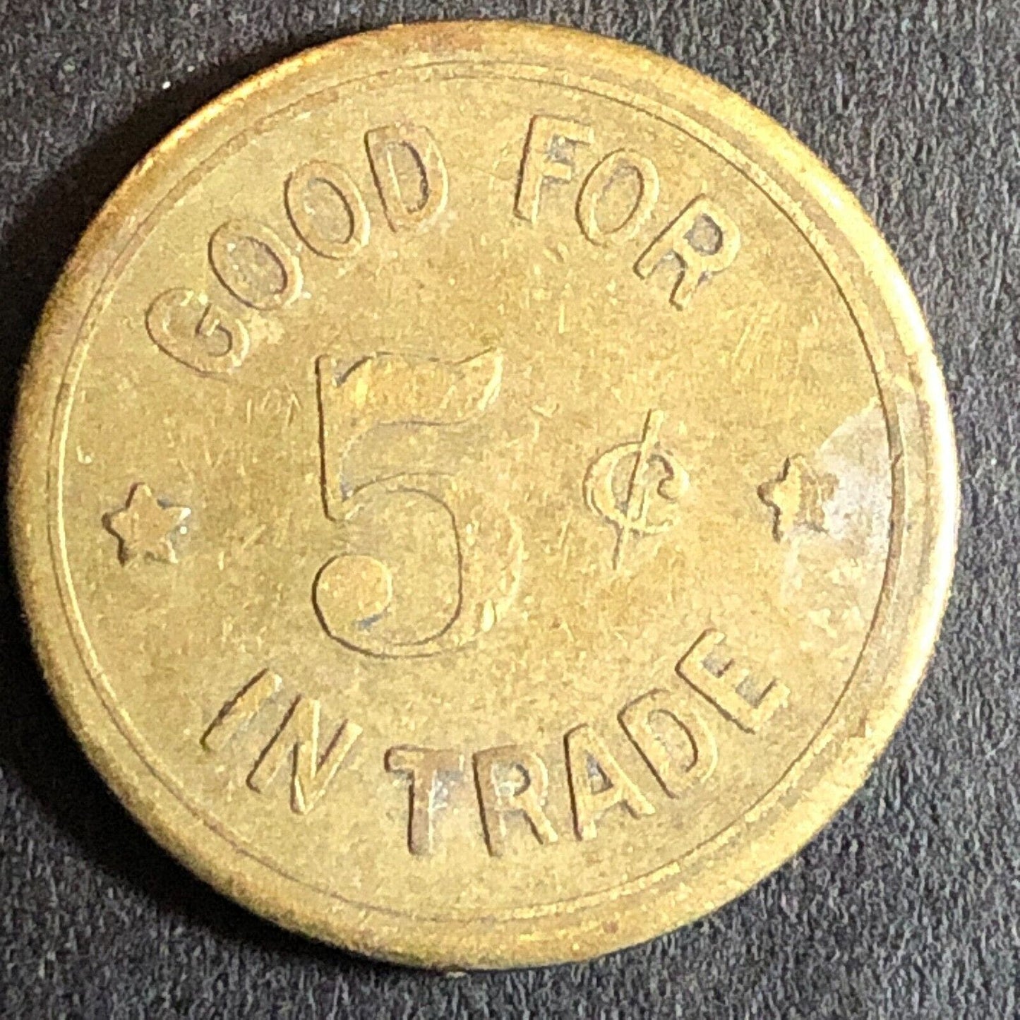C.S.D. Charles Dunlap Cigars Woodland CA c1920's 21mm Brass Trade Token G/F 5c