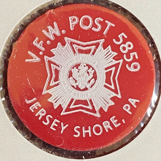 Jersey Shore, PA V.F.W. 5859 c1970's-80's Plastic "G/F One Liquor" Token