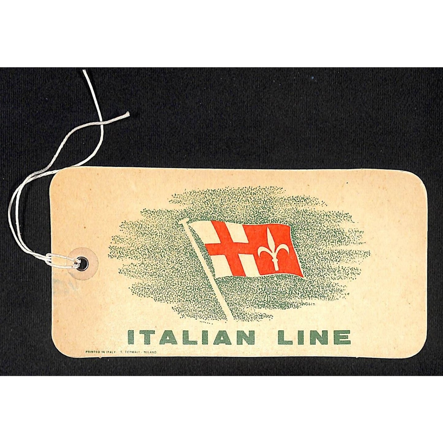Italian Line c1960's Tourist Class Cabin Wanted Hold Cruise Ship Luggage Tag