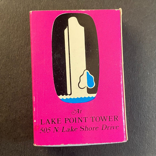 Bill & Charlie's Pub / Lake Point Tower Chicago Matchbox c1970's-80's VGC Scarce