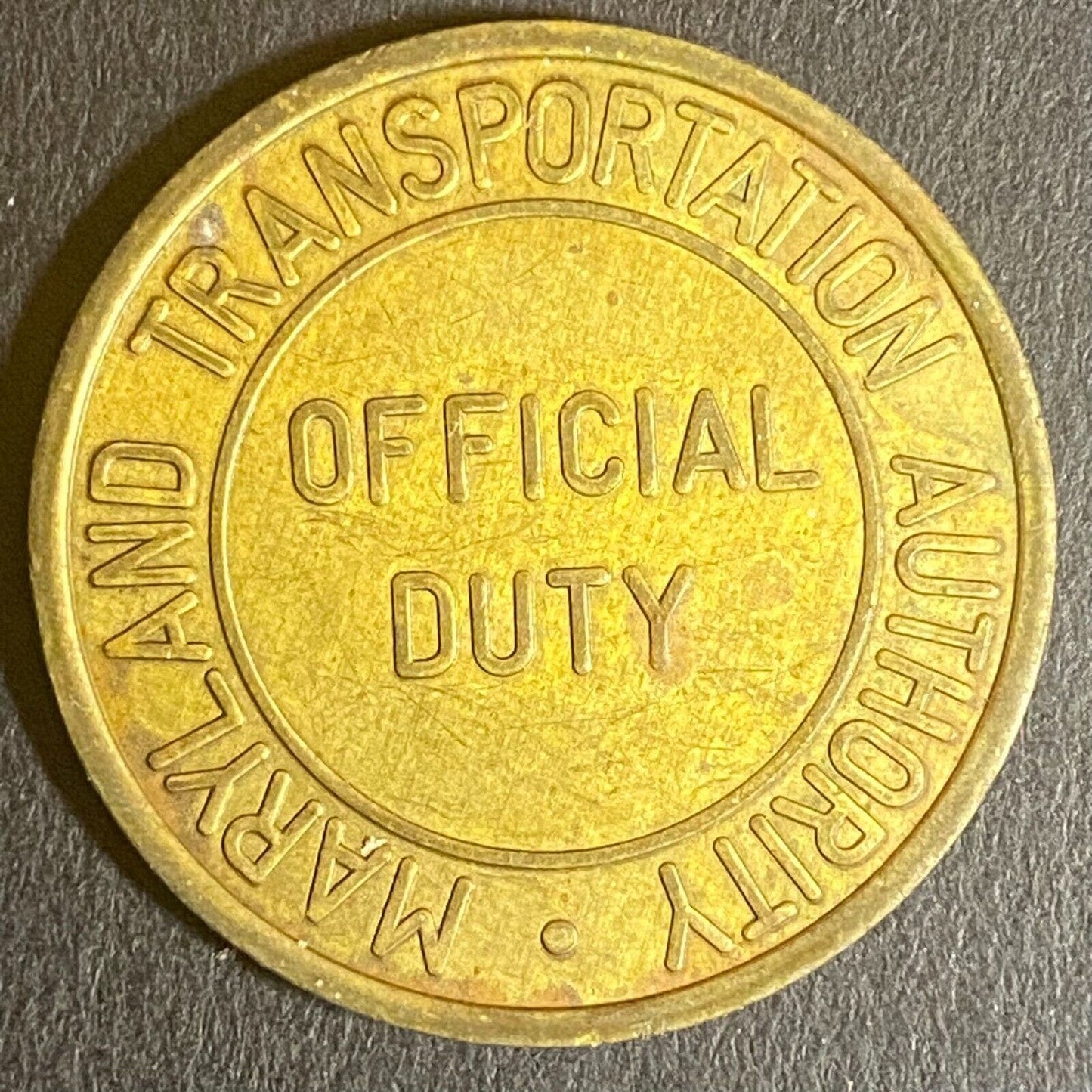 John F. Kennedy Highway "Official Duty" Brass Transit Token 28mm