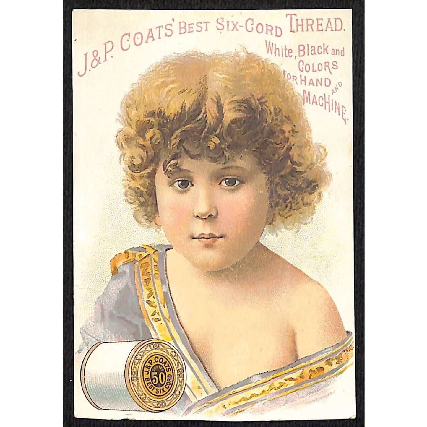 J & P Coats Thread Victorian Trade Card Hibbard & Perkins Essex Junction, VT