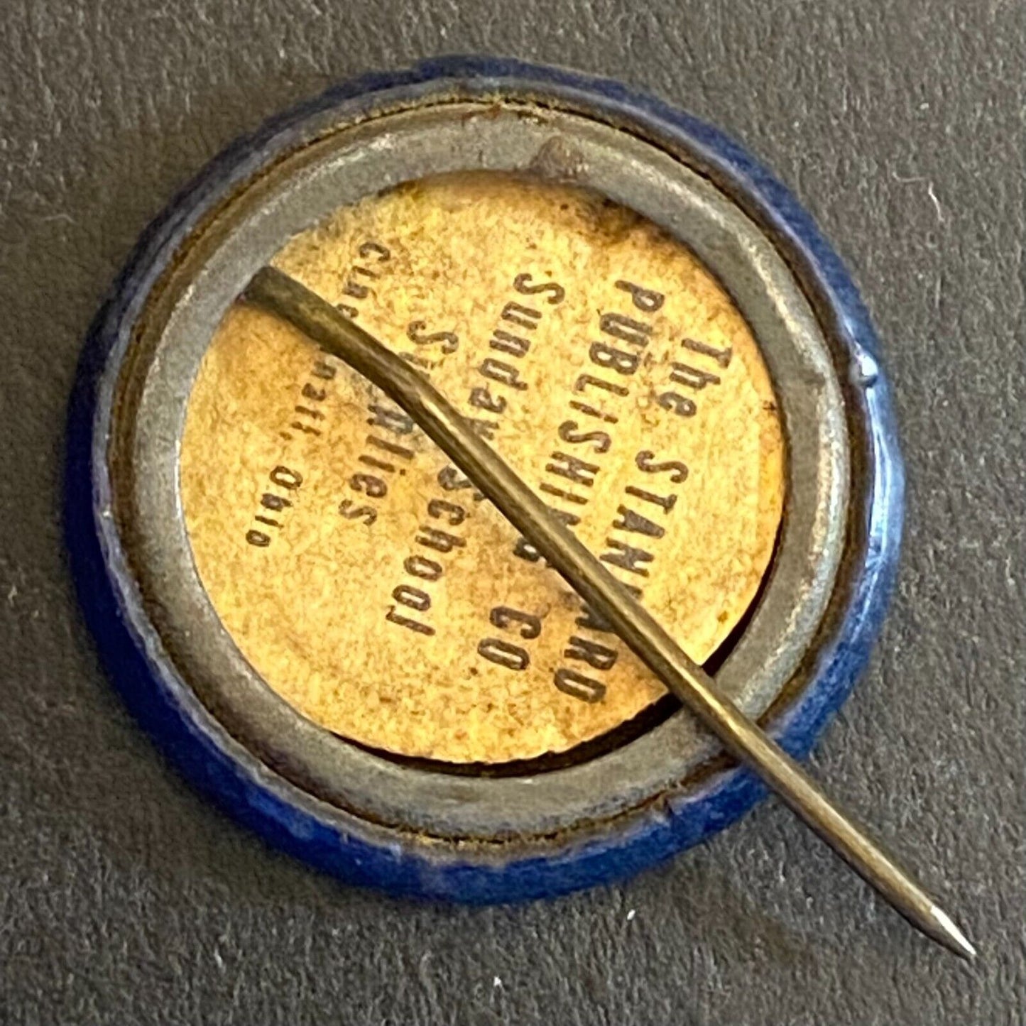Uncle Break Steel Celluloid Flat Top Pinback 5/8" - Standard Publishing Co.
