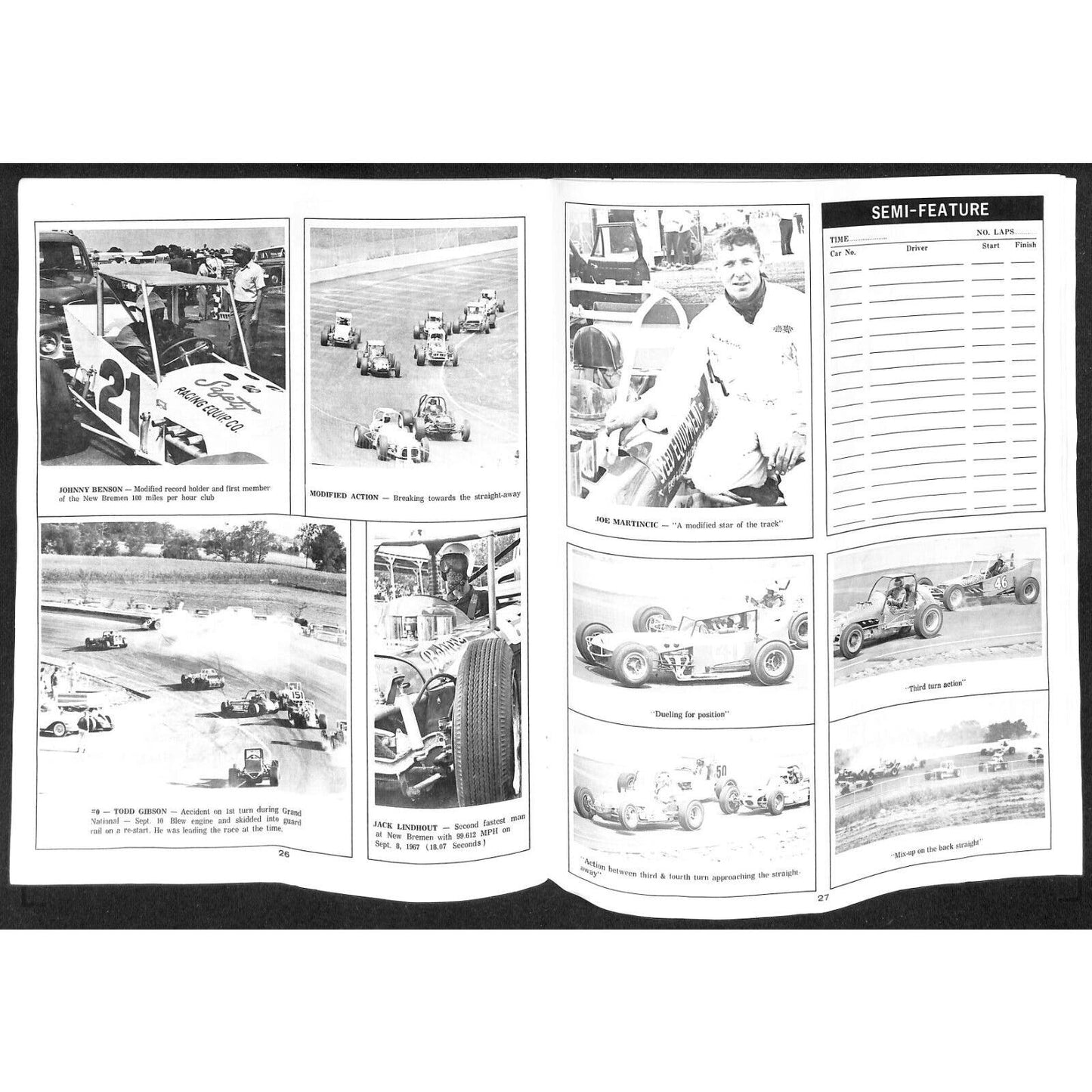 New Bremen Speedway Auto Racing Program 7/14 1968 35pp Scarce