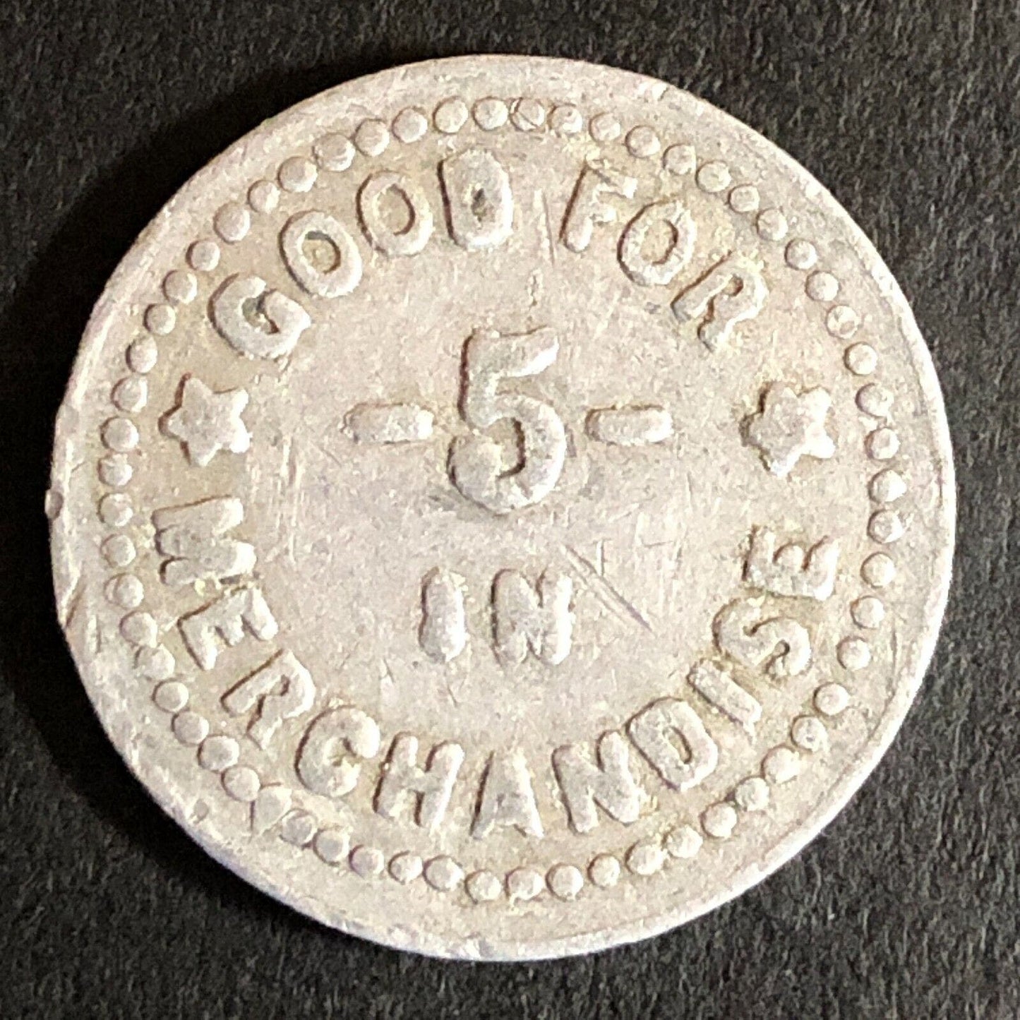 H.H. Frost & Son Somerset, NY G/F 5c Alum Trade Token 21mm c1920's-30's