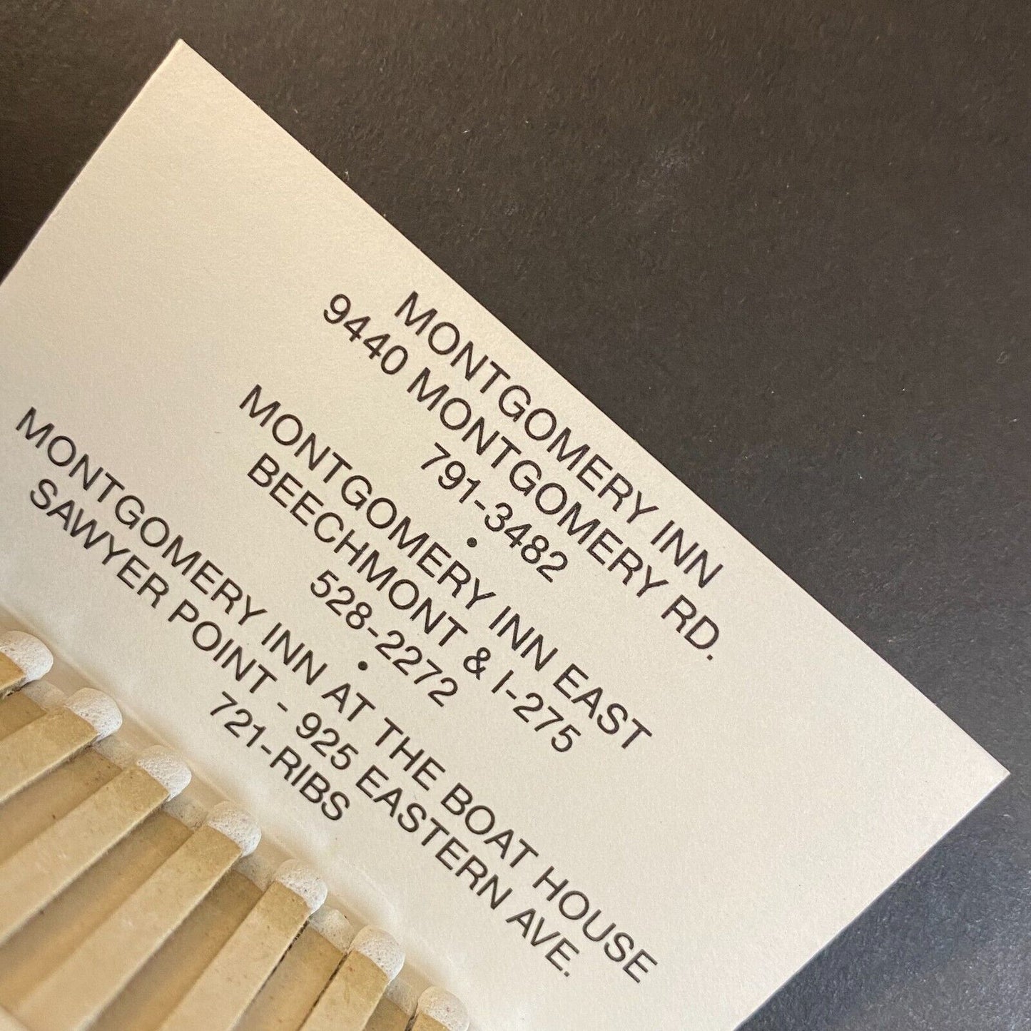 Montgomery Inn Olympic Boathouse Bob Hope Full Matchbook c1975-80's (#3)