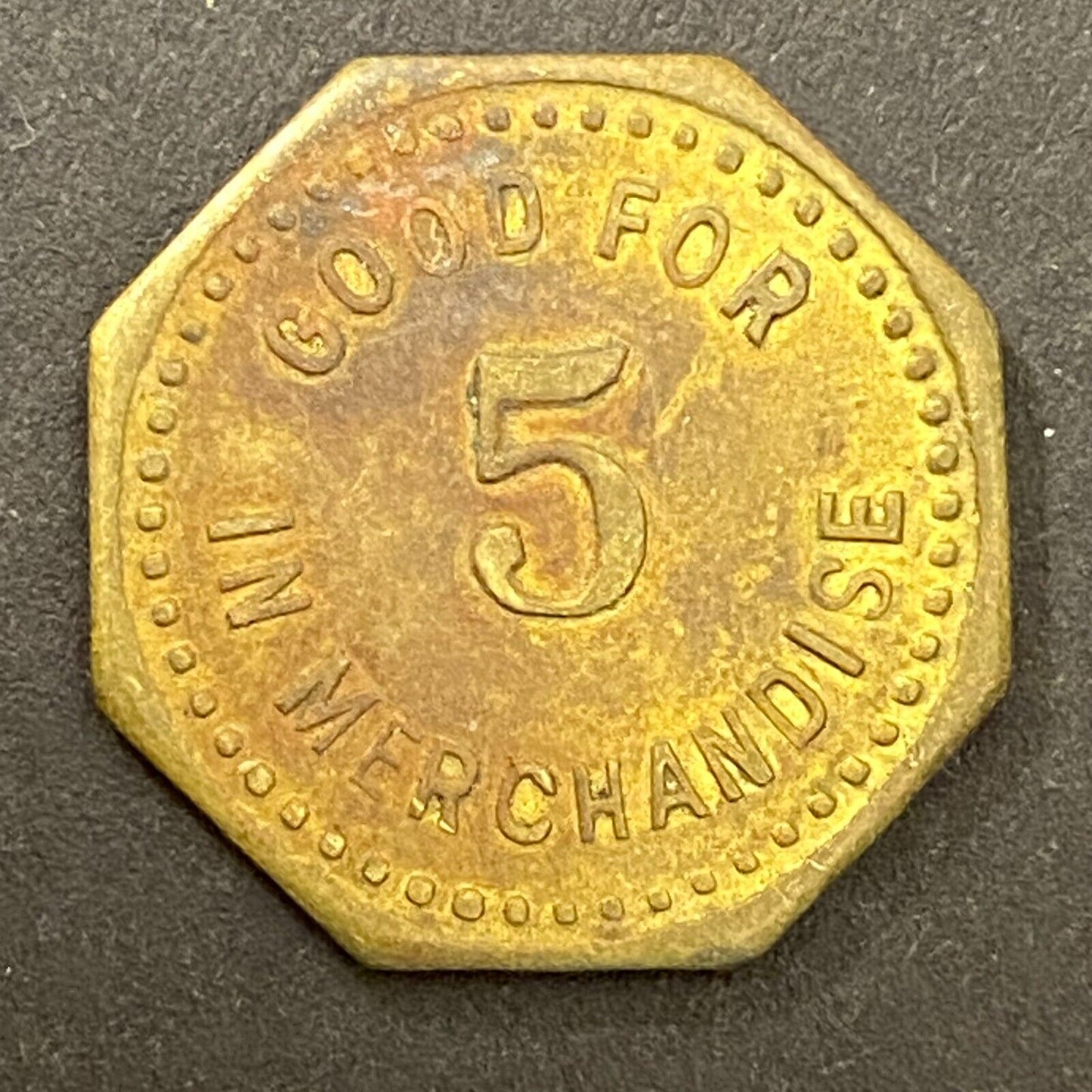 Bye & Company Taswell, IN G/F 5¢ in Merchandise Token 20mm (Gen Store?*) (#3)