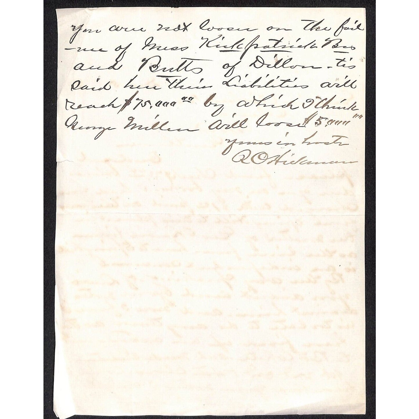 Virginia City, MT Richard O. Hickman Men's - Boys' Clothing 1883 ALS Letterhead