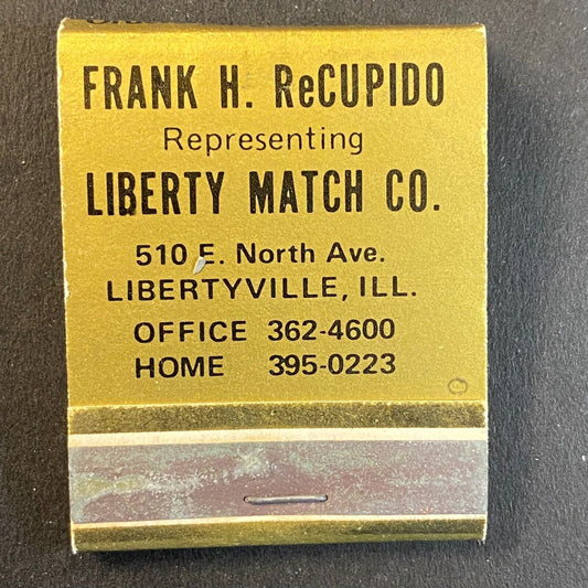 Liberty Match Co. Salesman Frank H. ReCupido c1950's-60's Full Matchbook VGC