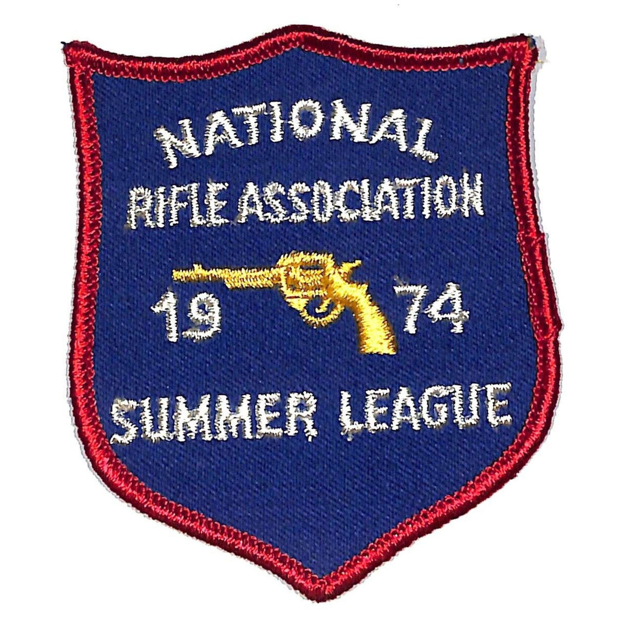 NRA Summer League 1974 Vintage Embroidered Patch 3 1/2" Pistol NOS VGC