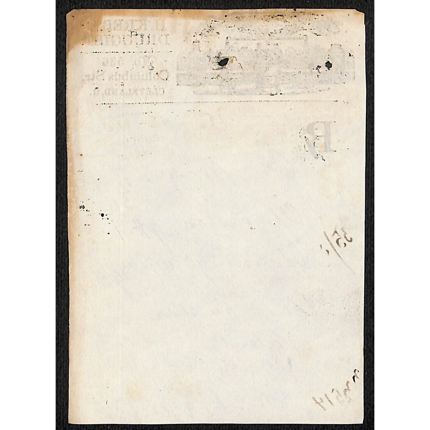 H. Krebs, Druggist Columbus St. Cleveland c1870's* Prescription #3514