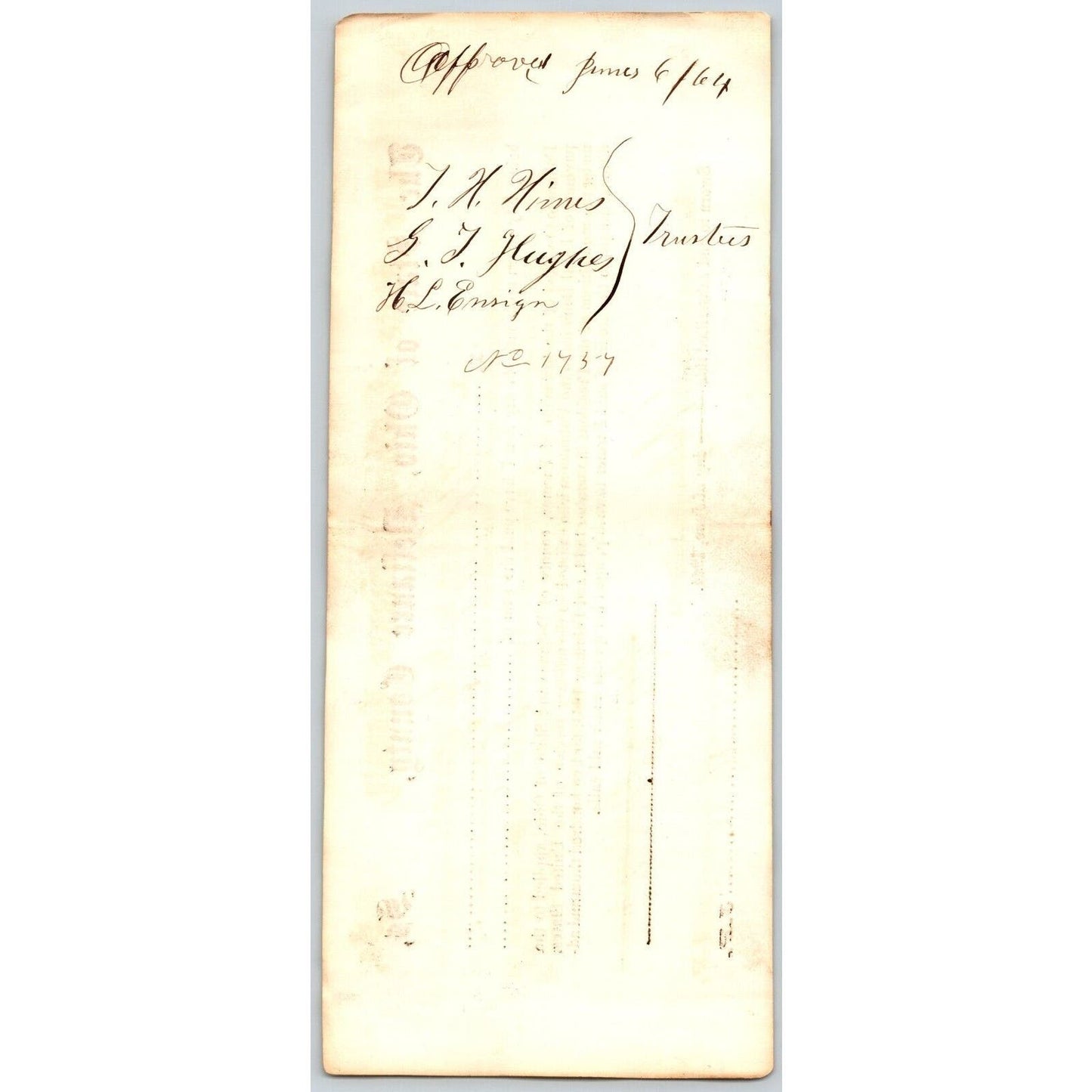 Civil War Farmer Township, OH Defiance 1864 Bounty Receipt - Stephen Carwin ?
