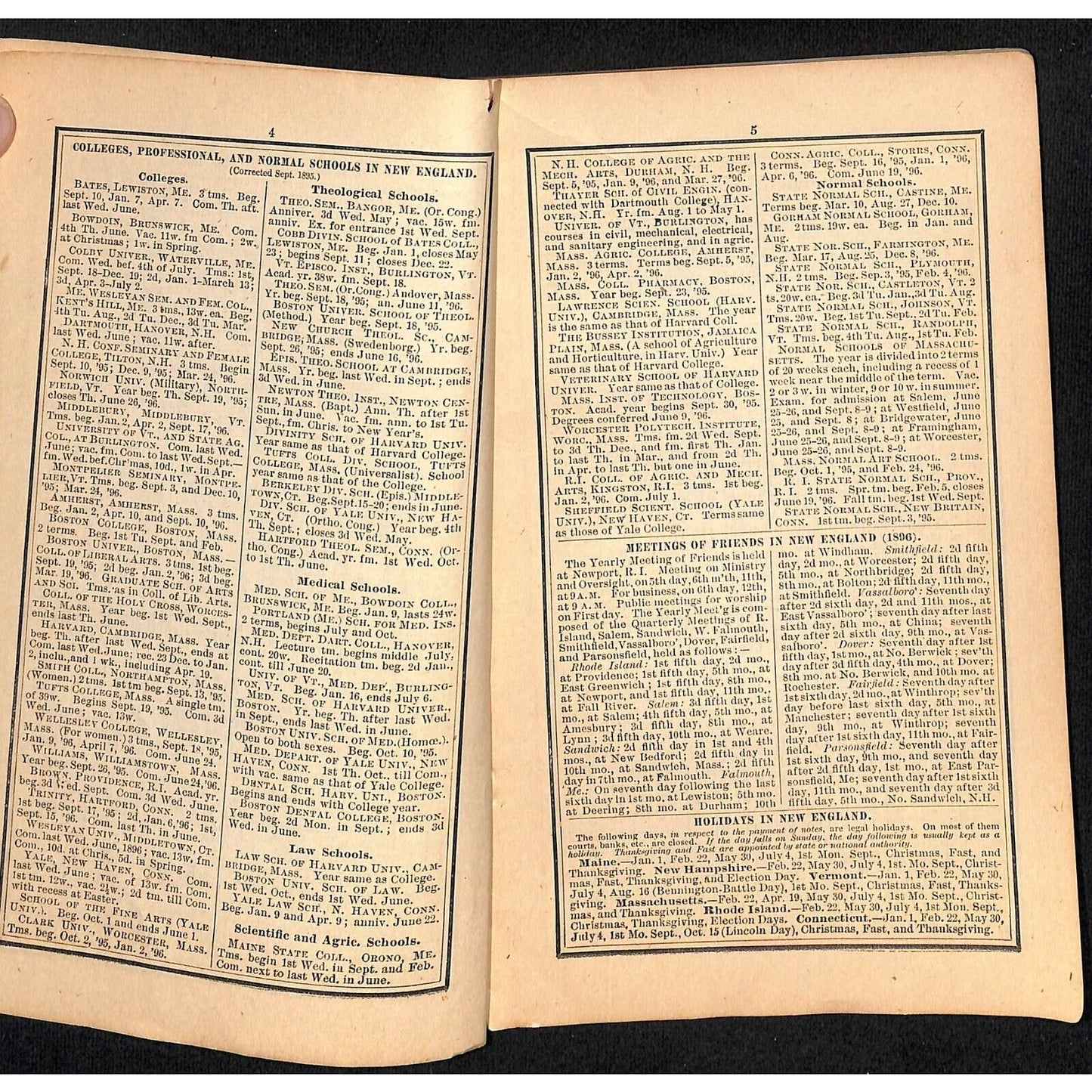 1896 Old Farmer's Almanac 48pp* Wilson Ware & Co. Boston - Missing Back Cover