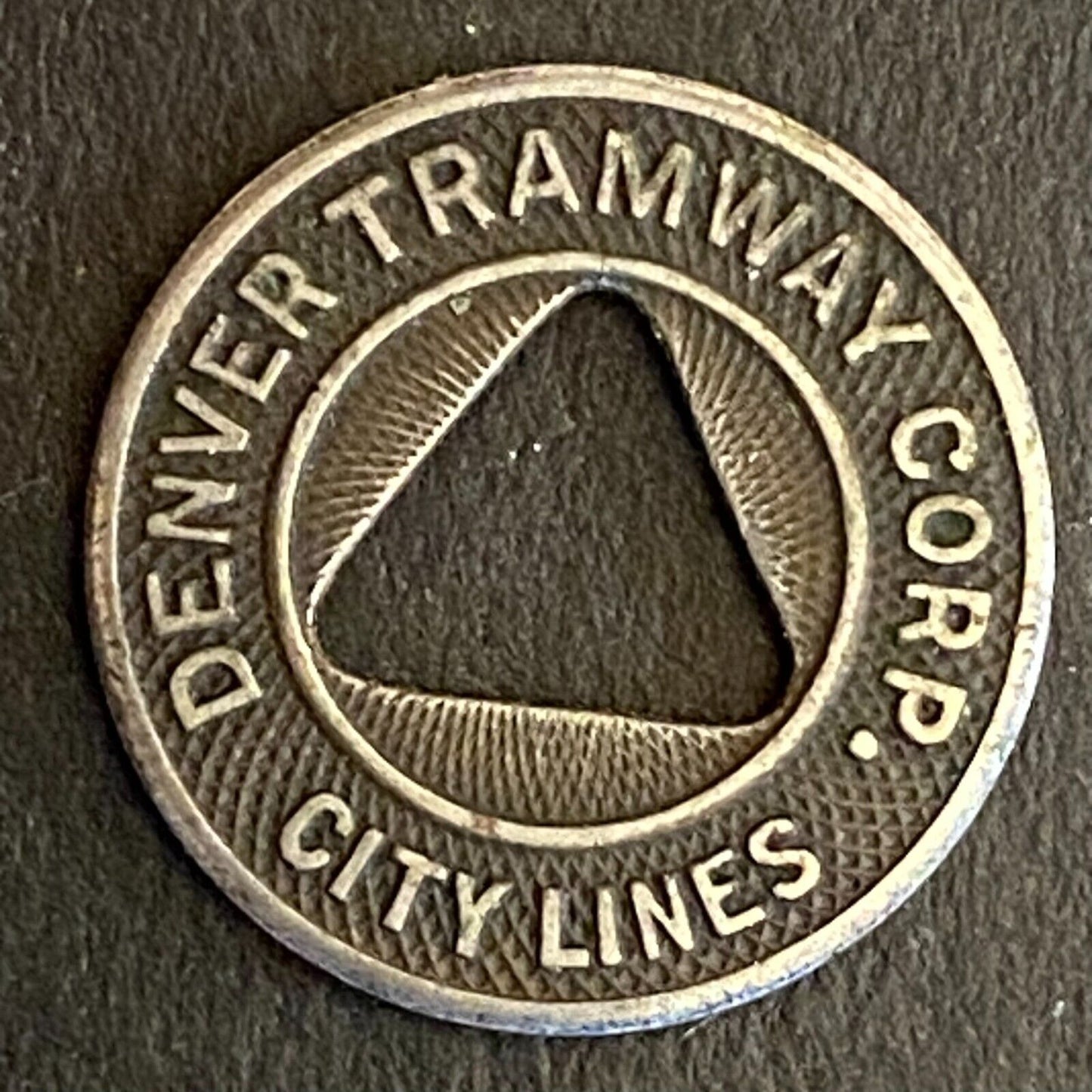 Denver Tramway Corp City Lines G/F One City Fare Transit Token 16mm (#14)