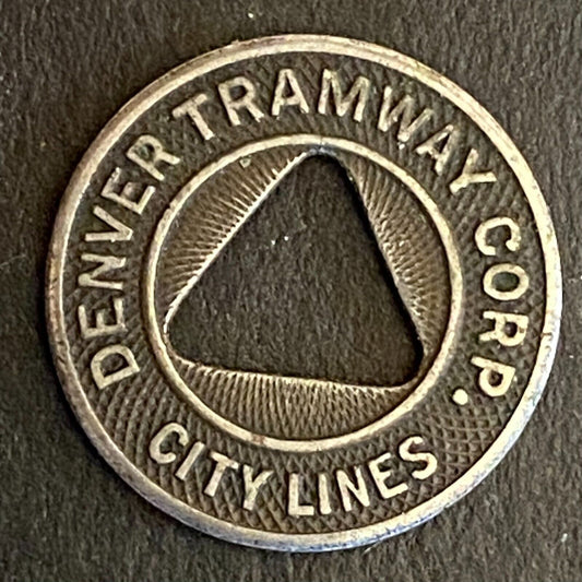 Denver Tramway Corp City Lines G/F One City Fare Transit Token 16mm (#14)