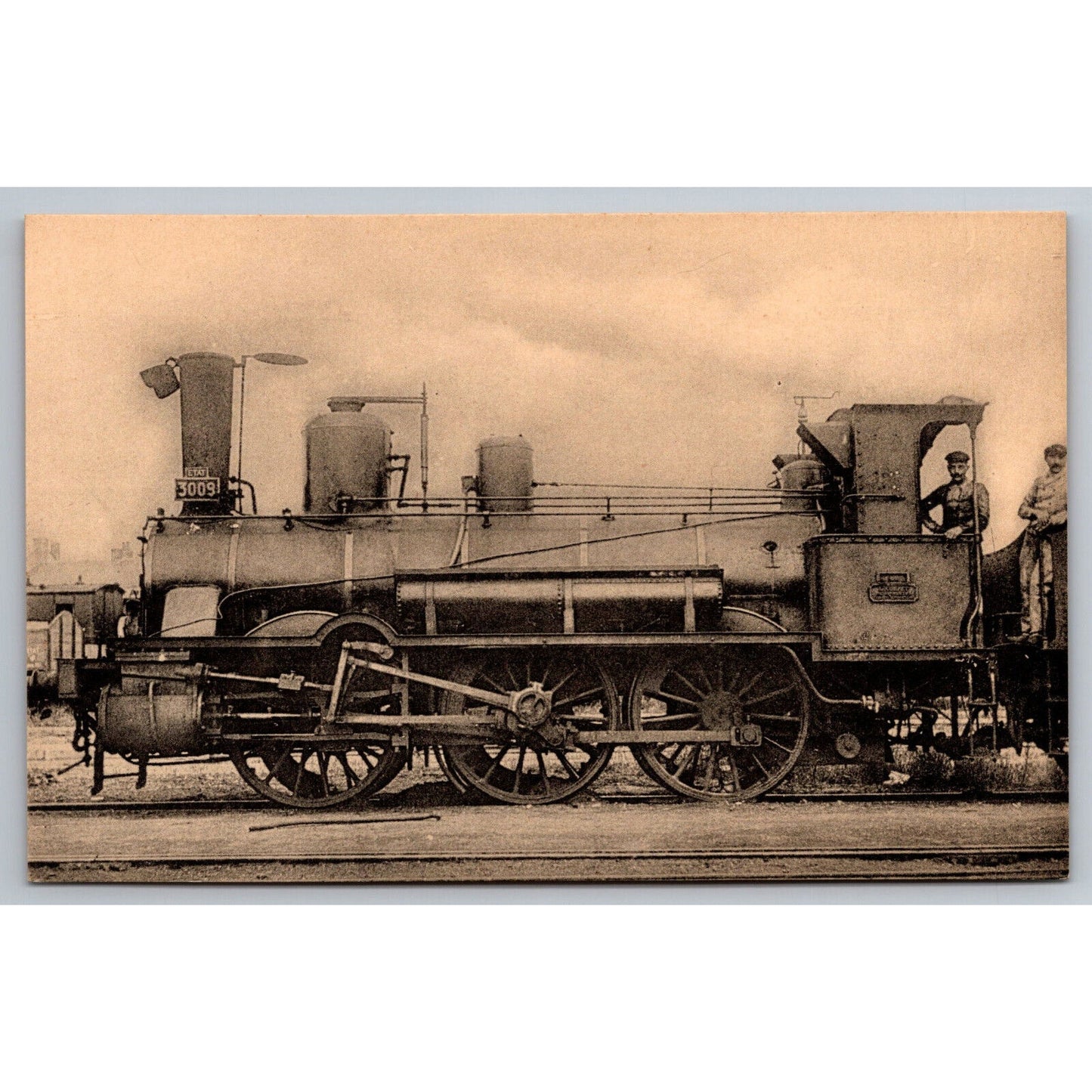 French Railroad RPPC* Postcard Machine 3009 c1900 H.M.P.