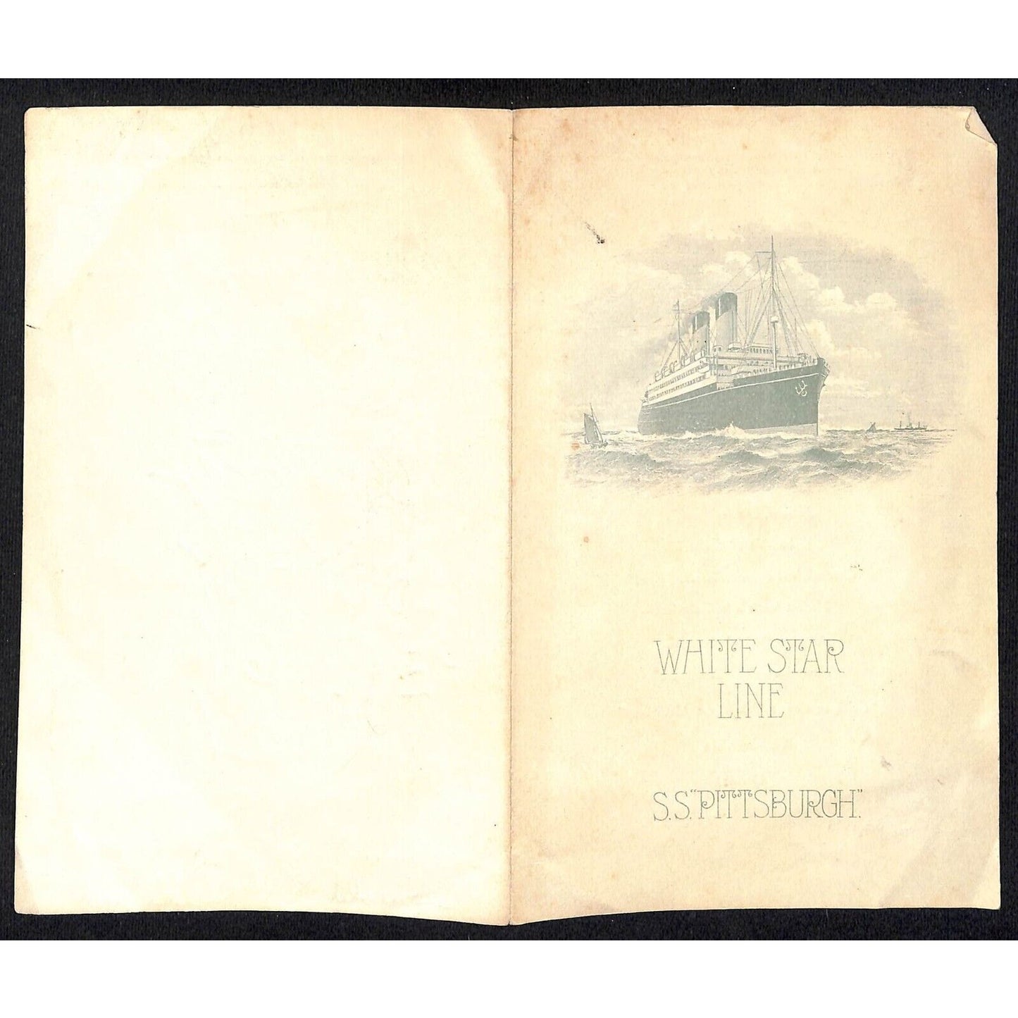 White Star Lines S.S. Pittsburgh 1923 Dinner & Birthday Menus Immigration Cards