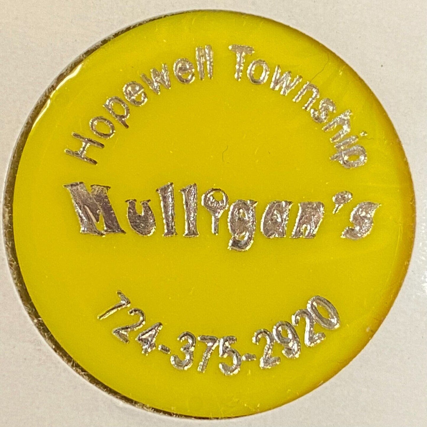 Hopewell Township, PA Mulligan's c1970's-80's Plastic "Bottle Beer" Token