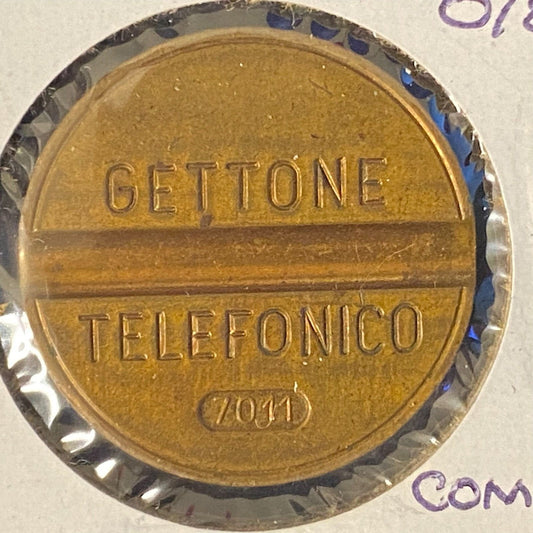 Gettone Telefonico Public Telephone Token 1970 Italy Bronze 24.5mm 7.2g #7011 VG