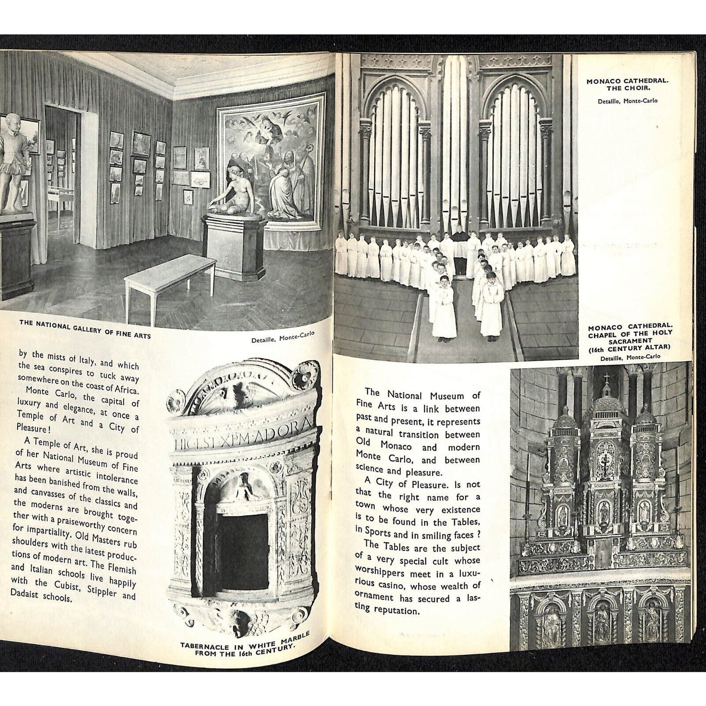c1930's "Principauté de Monaco" Travel Brochure 32pp + Fold-Out Centerfold Pages