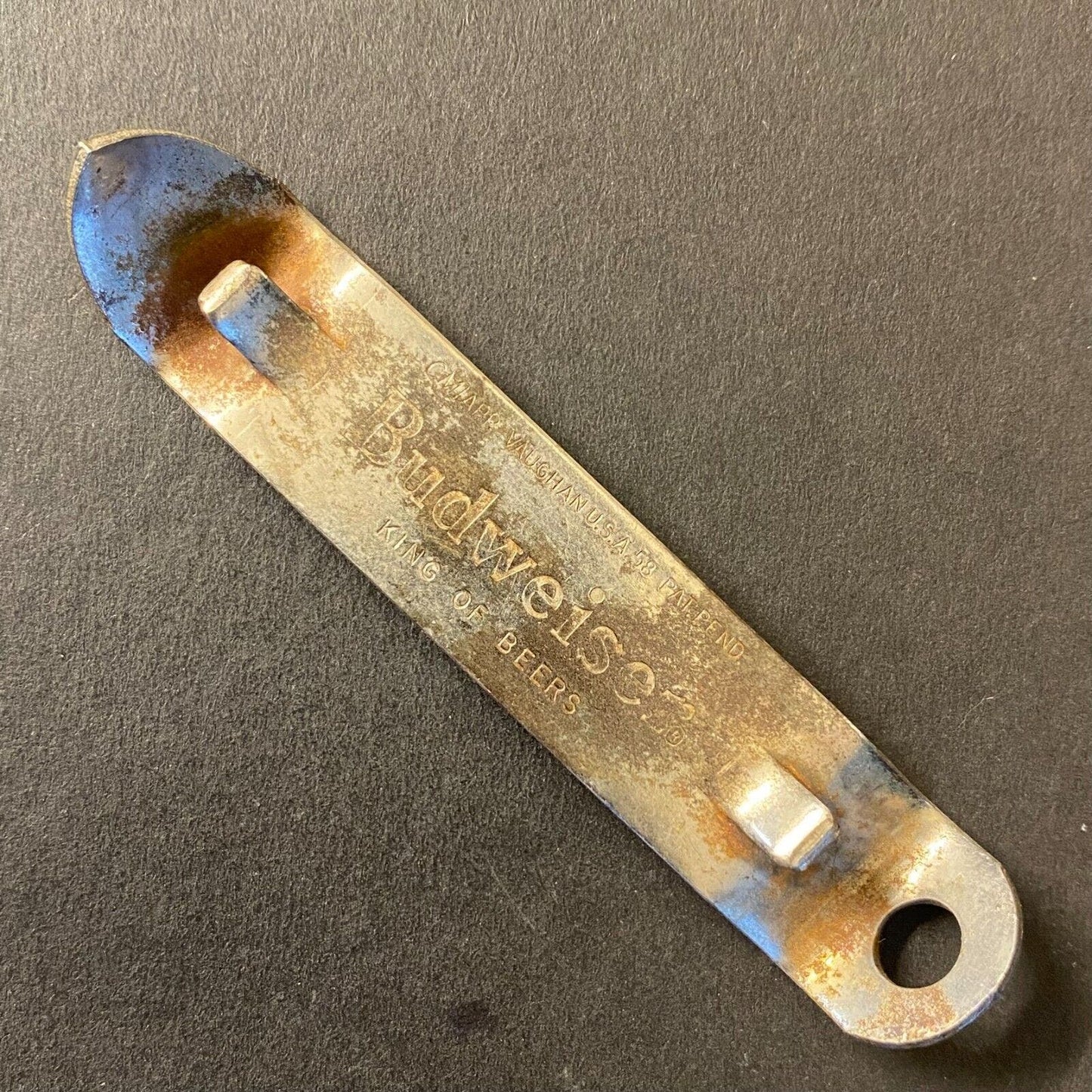 Budweiser King of Beers Vintage Small Steel Can Bottle Opener - 3"
