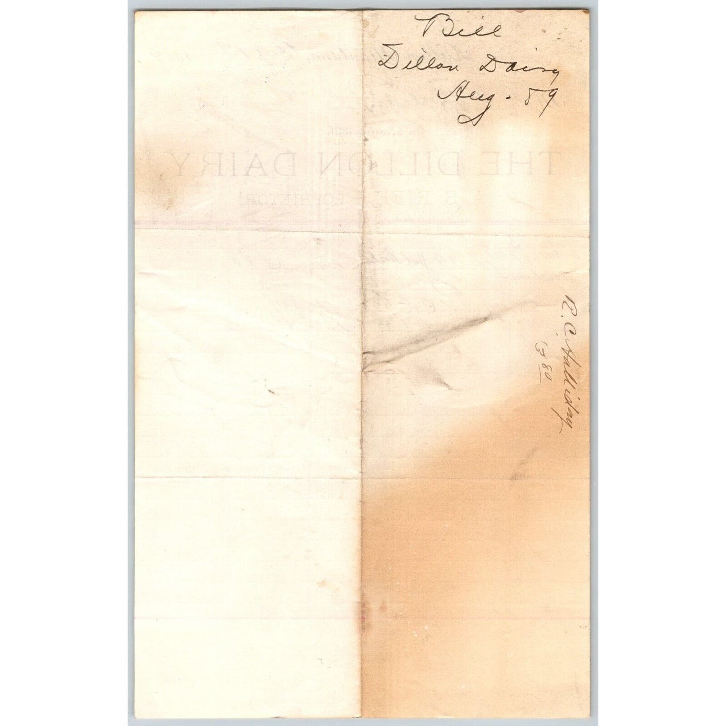 Dillon MT A.S. Rife Dillon Dairy 1889 19 Gallons Milk Billhead R.C. Halliday*