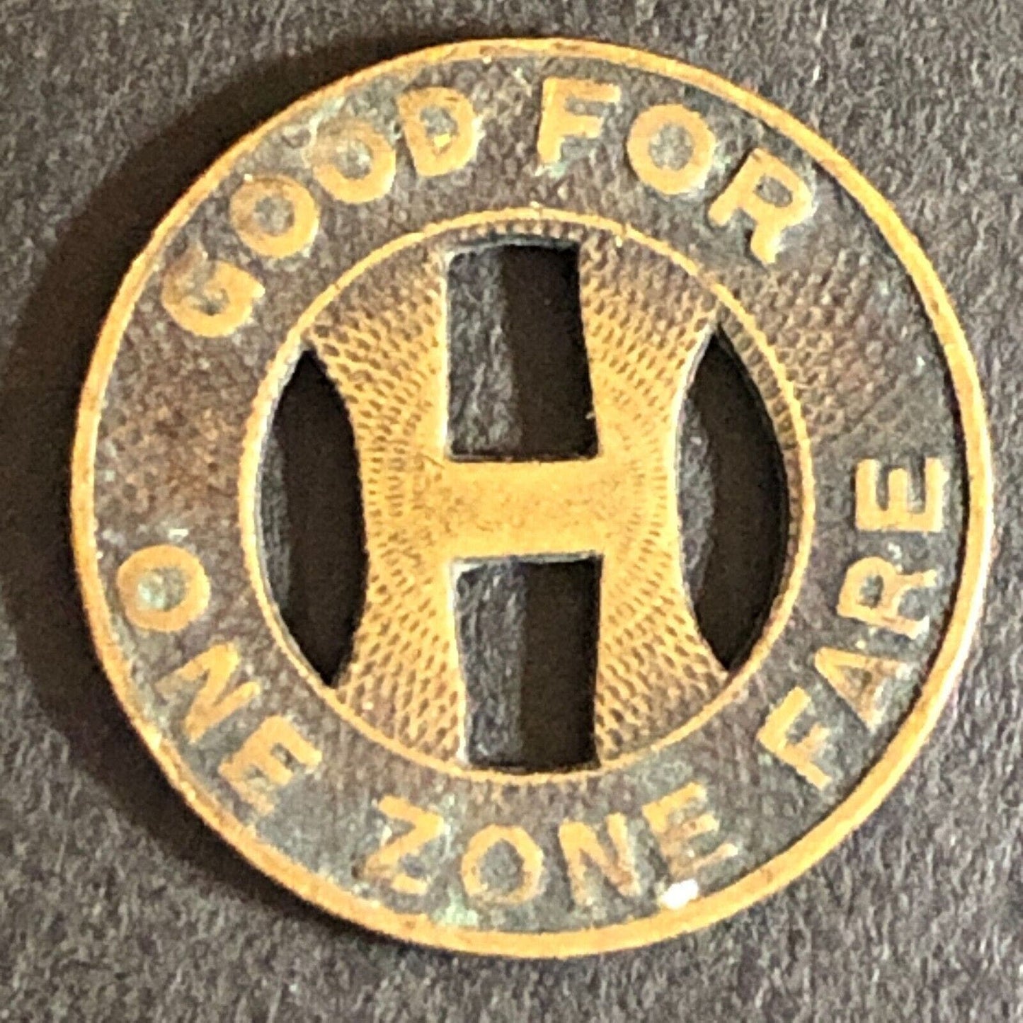 Hanover & McSherrystown Bus Co G/F One Zone Fare Brass Transit Token 16mm Scarce