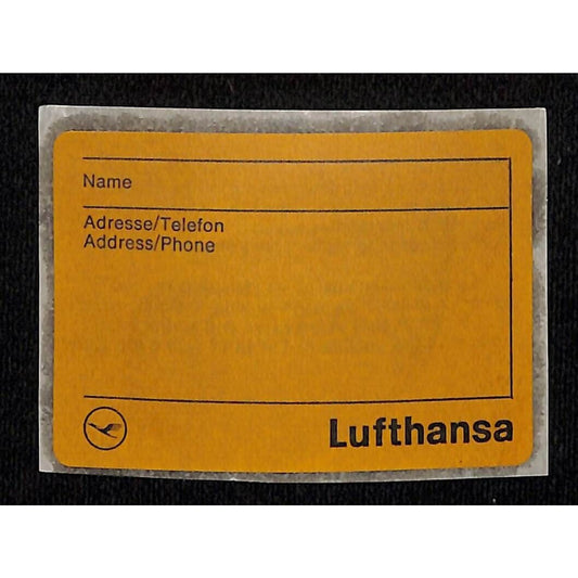 Lufthansa Luggage Sticker Tag c1968-70's