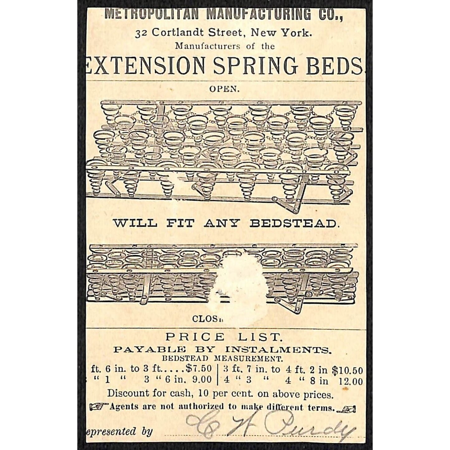 Eclipse Wringer Co. / Spring Beds Victorian Trade Card Girl Hunting Insect