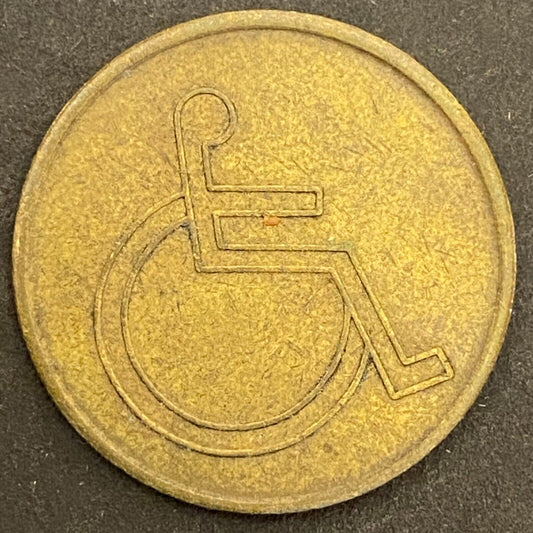 Newark - Health Transit Program (Ohio) Elderly and Handicapped Brass Token 25mm
