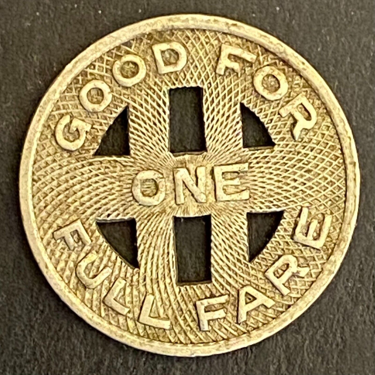Honolulu Rapid Transit 1924 G/F One Full Fare Transit Token 16mm (#7)