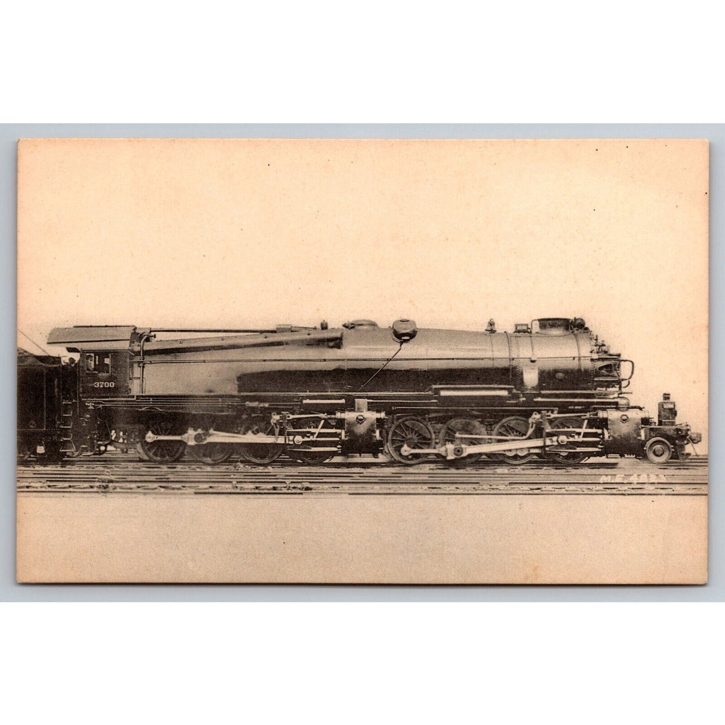 French Railroad RPPC* Postcard Machine 3700 c1900 H.M.P.